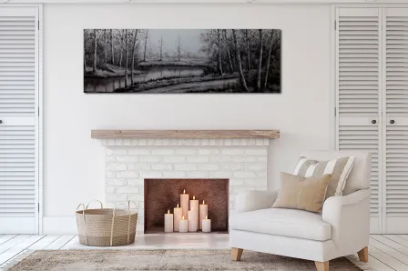 Pintura de paisagem cinza