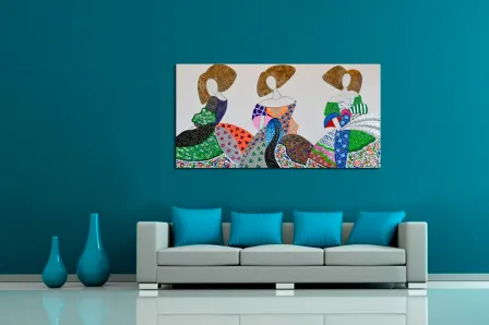Quadro mesa três meninas especiais