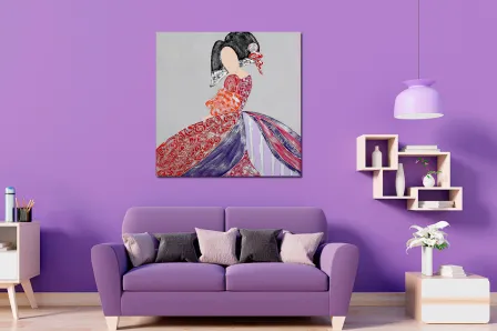 Pintura borda prata menina