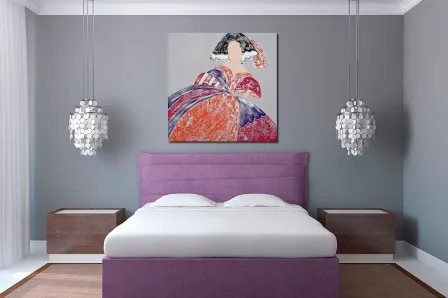 Pintura borda prata menina