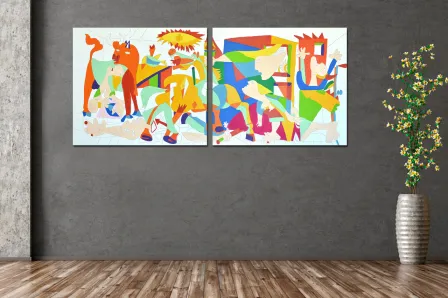 Pintura pop Diptych Guernica