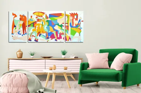 Guernica pop triptych painting