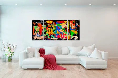 Pintura de tríptico guernica