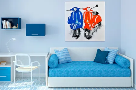 Pintura de casal de motocicleta