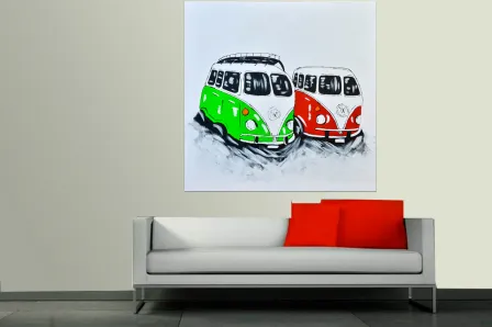 Quadro Caixa de vans coloridas