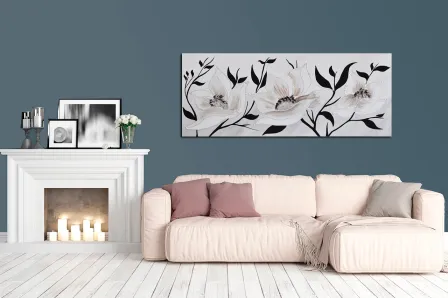 Pintura de flores brancas