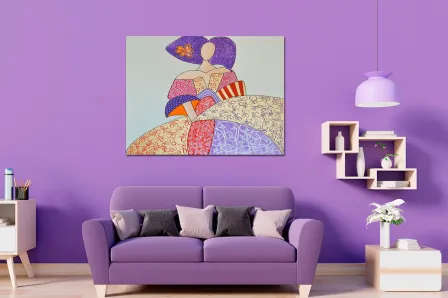 Pintura colorida menina
