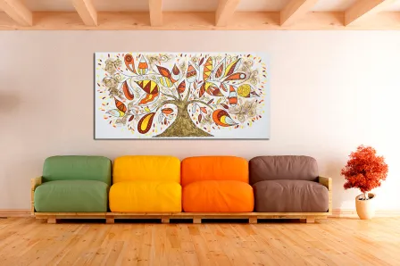 Pintura de árvore de outono