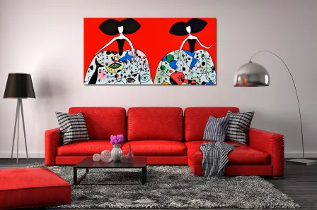 Meninas duplas pintando