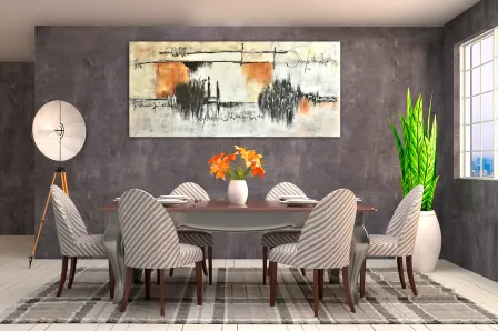 Pintura abstrata em relevo