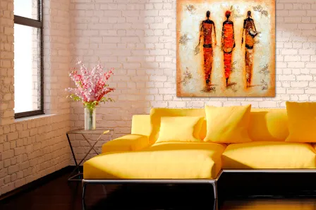 Pintura étnica quadrada