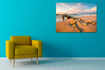 Pintura de praia de areia fina