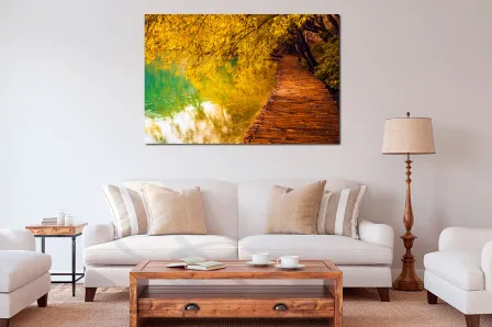 Pintura de paisagem de estradas frondosas