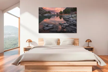 Pintura de paisagem de rio