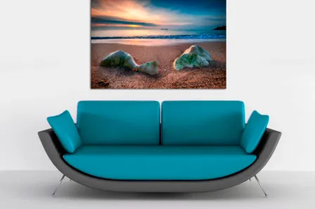 Pintura de praia no deserto