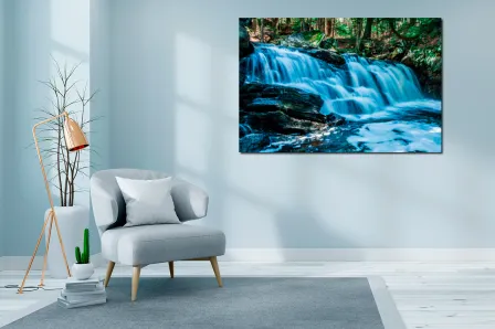 Pintura de paisagem monte ae rio