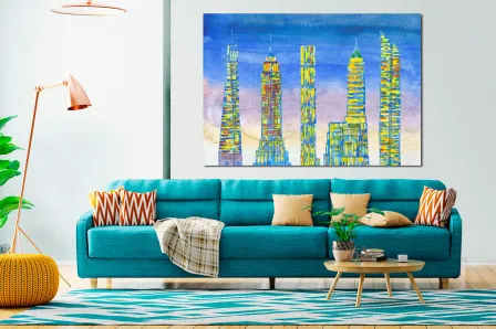 Pintura em cores da cidade de Nova York