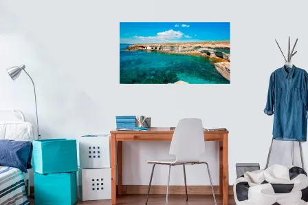 Pintura de paisagens em águas cristalinas