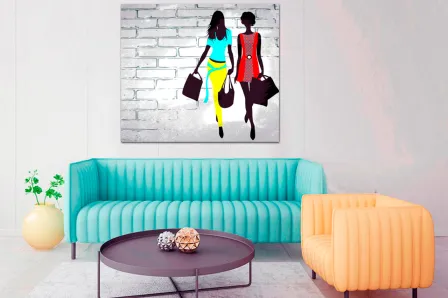 Meninas comprando pintura