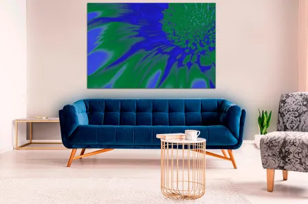 Pintura digital de flores azuis