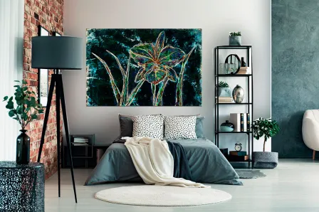 Imagem de flores em preto arte digital