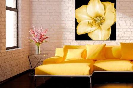 Pintura de flores exuberantes