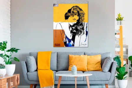 Pintura de colagem de rosto de menina