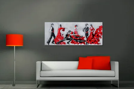 Pintura de grupo de dança