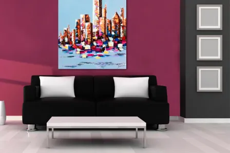 Pintura moderna da cidade
