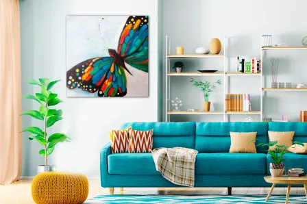Pintura de borboleta azul