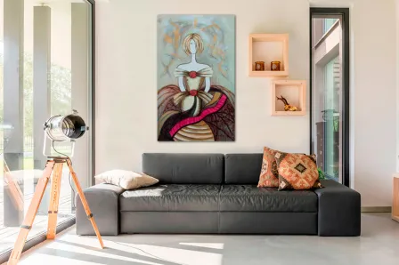 Pintura moderna de menina