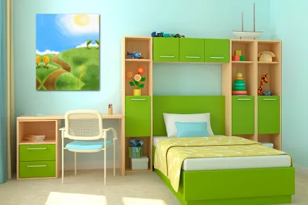 Pintura de paisagem infantil