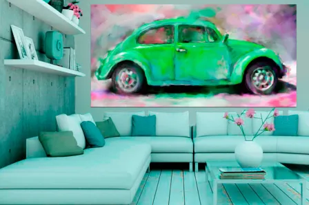 Quadro de carro besouro verde