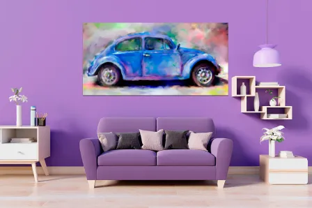 Quadro do carro besouro azul