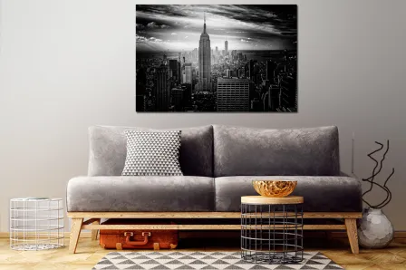 Pintura em preto e branco de Nova York