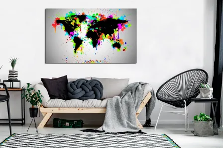 Pintura de mapa mundial para jovens