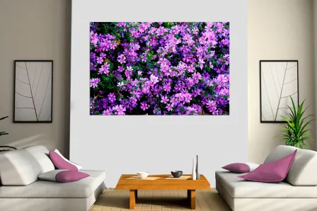 Pintura de flores lilás