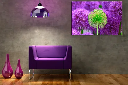 Pintura de flores lilás