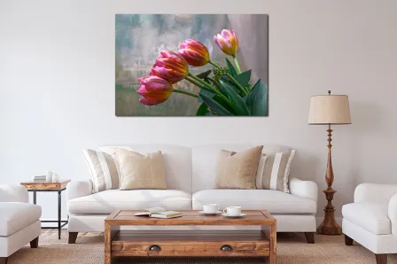 Pintura de tulipas