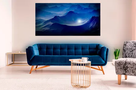 Pintura de paisagem de montanha mágica