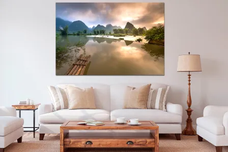 Pintura de paisagem idílica