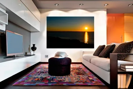 Por do sol no mar pintura
