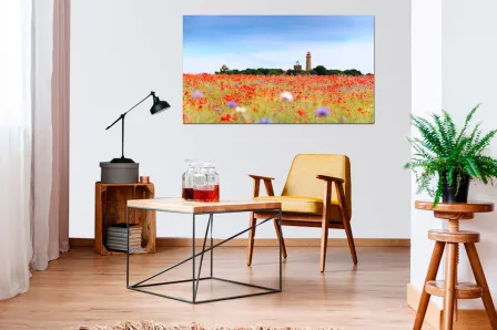 Pintura de paisagem de papoulas