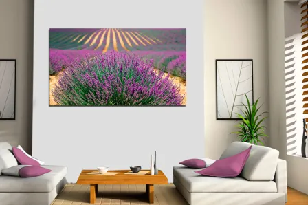 Pintura de paisagem lavanda