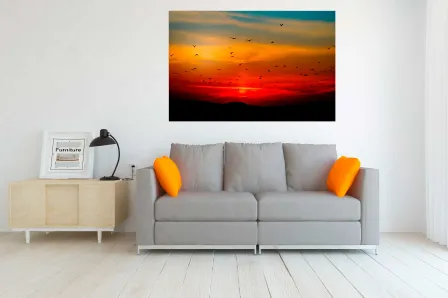 Pintura de céu vermelho