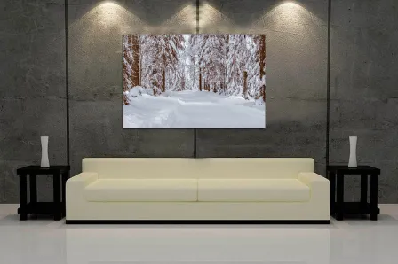 Pintura de paisagem com neve