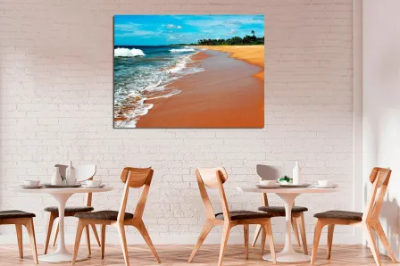 Pintura de paisagem de praia paradisíaca