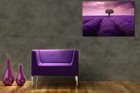 Pintura de campo de lavanda