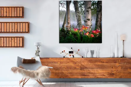 Árvores de pintura de paisagens