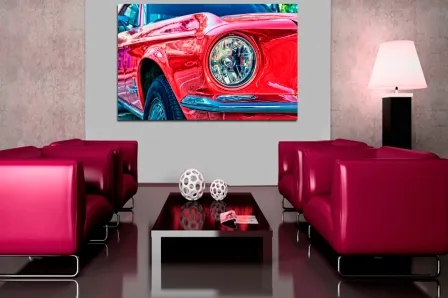 Quadro de carro clássico vermelho